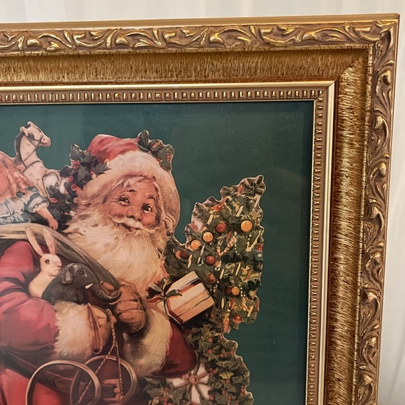 Vintage Gold Framed Santa Print - Picture 4 of 8